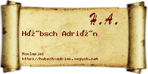 Hübsch Adrián névjegykártya